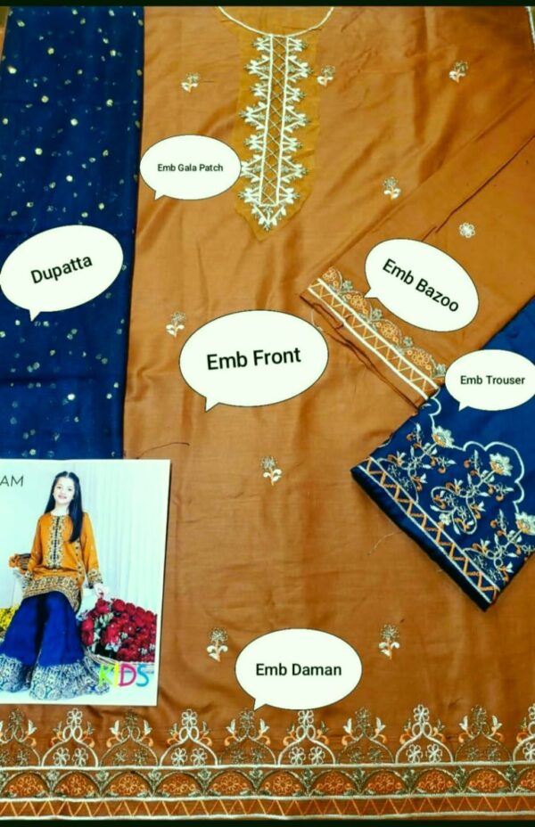MARIA.B , LAAM* kids luxury cotton lawn embroidered unstiched 3pc✓ - Image 25