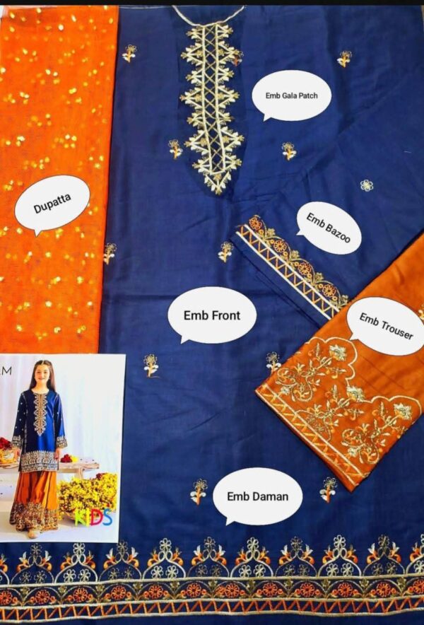 MARIA.B , LAAM* kids luxury cotton lawn embroidered unstiched 3pc✓ - Image 23