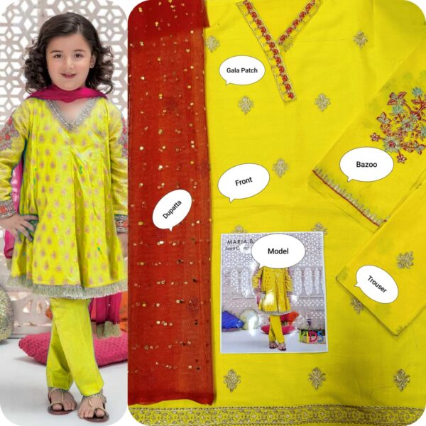 MARIA.B , LAAM* kids luxury cotton lawn embroidered unstiched 3pc✓ - Image 16