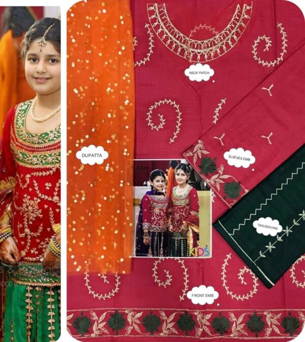 MARIA.B , LAAM* kids luxury cotton lawn embroidered unstiched 3pc✓ - Image 19