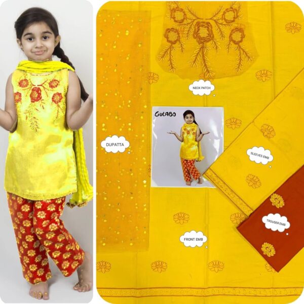 MARIA.B , LAAM* kids luxury cotton lawn embroidered unstiched 3pc✓ - Image 14