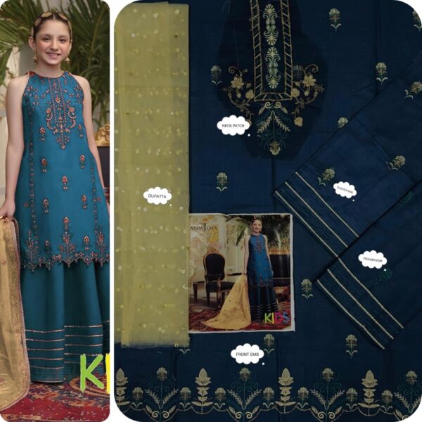 MARIA.B , LAAM* kids luxury cotton lawn embroidered unstiched 3pc✓ - Image 10