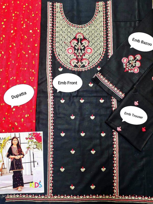 MARIA.B , LAAM* kids luxury cotton lawn embroidered unstiched 3pc✓ - Image 6