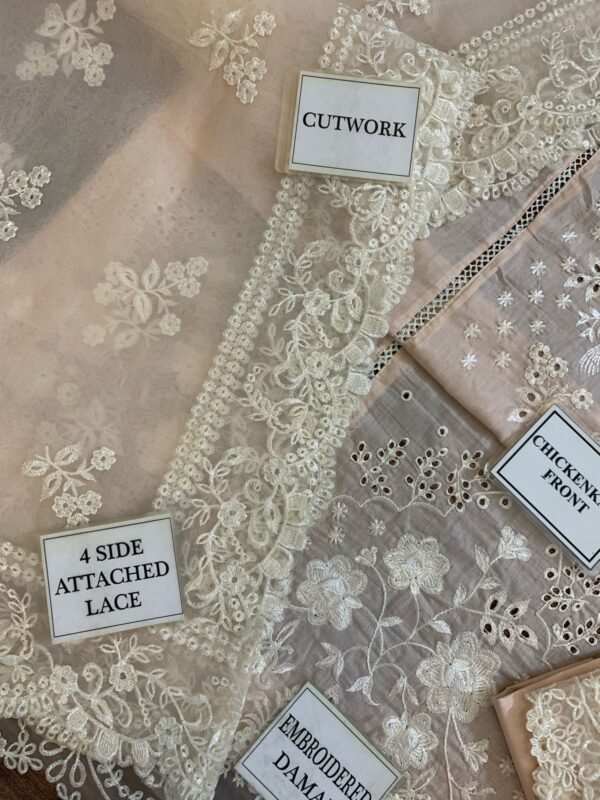 SERENE IMROZIA chikankari cotton embroidered luxury unstiched 3pc✓ - Image 5