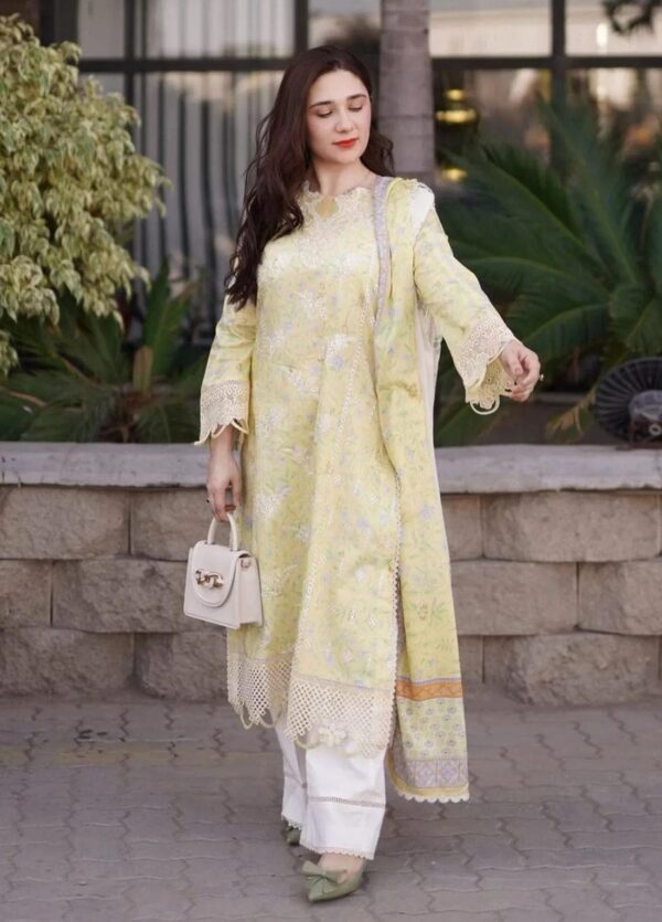 Heer Fabrics Pk 🌸 BAROQUE – Chikankari Printed Embroidered Lawn 3Pc ✨Elegant Patchwork | Lace Dupatta | Free Delivery 🚚 All Over Pakistan 🛍️ Limited Stock – Book Now! - Image 6
