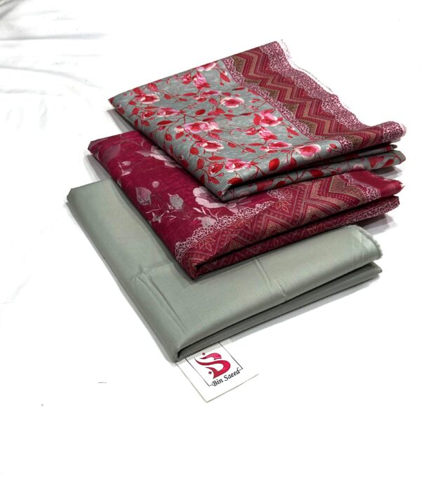 🌟 Brand: Bin Saeed – 💯 Original 📦 Collection: Printed 3 Piece Lawn – Unstitched - Image 5