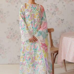 AFROZEH Brand ||  lawn printed chikankari embroidered patch-work unstitced 3pc ✓
