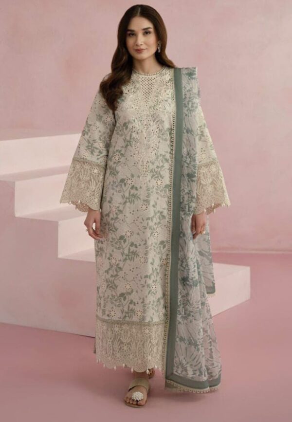 AFROZEH  Brand || chikankari embriodered lawn unstitced 3pc✓ - Image 4